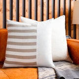 Roxbury Pillow on leather couch