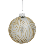 Art Deco Pattern Frosted Glass Ball Ornament