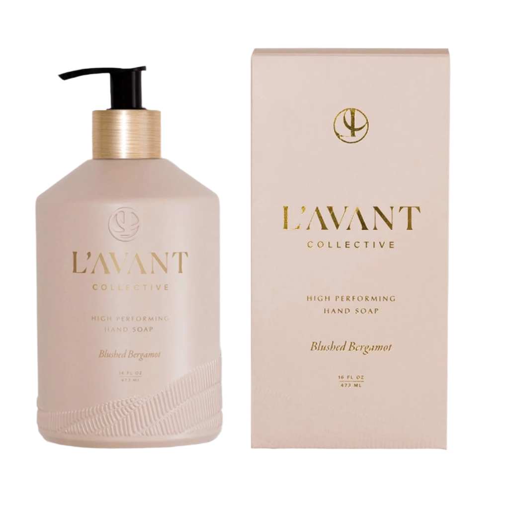 L'AVANT Collective hand soap bottle and packaging on a white background
