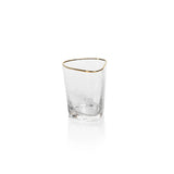 Aperitivo Triangular Double Old Fashioned Glass - Clear w/ Gold Rim