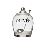 Glass Jar with Slotted Spoon-Olives