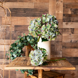 20" Antique Green Real Touch Hydrangea - Set of 12