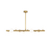 Modern chandelier with gold finish on a white background