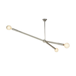 Modern pendant light with multiple arms on a white background