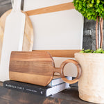 acacia wood board with round handle