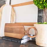 acacia wood board with round handle