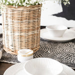 Chalk Hill plate dinnerware styled with bowl 