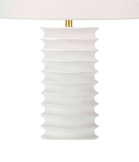White lamp with white background.
