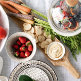 White stoneware bowl flatlay 