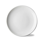 Oversized white dinner plate with white background