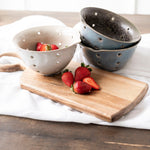 side view of berry bowls