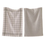 black and white terry dishcloth set on white background