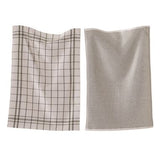 black and white terry dishcloth set on white background