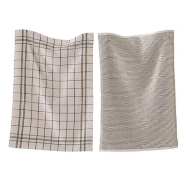 black and white terry dishcloth set on white background