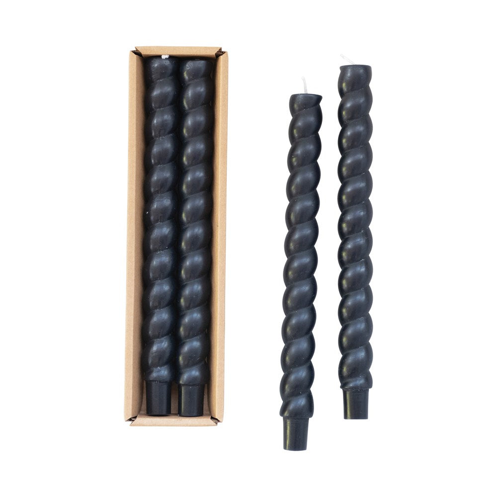 Black taper candles