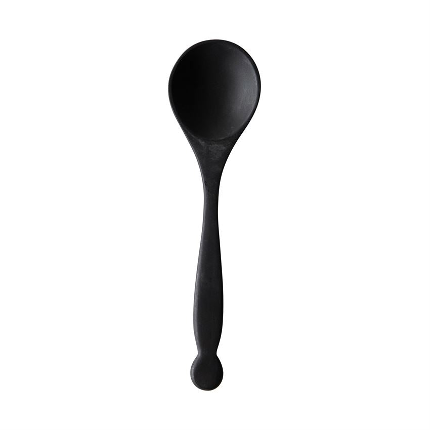 black carved wood spoon