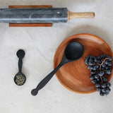 black carved wood spoon