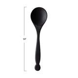 black carved wood spoon