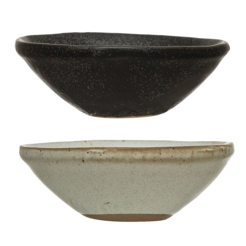 Stoneware mini bowl black and white 